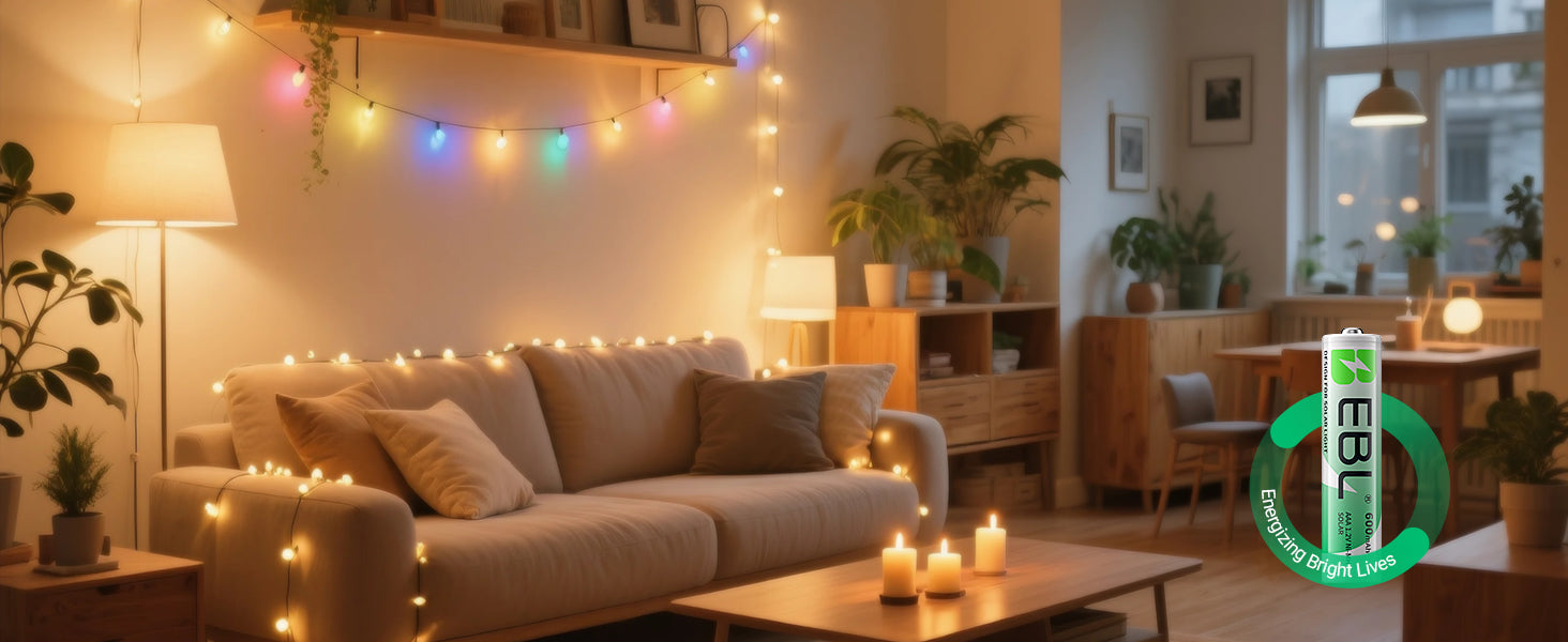 EBL 1.2V NiMH AAA Rechargeable Batteries 600mAh for Solar Lights