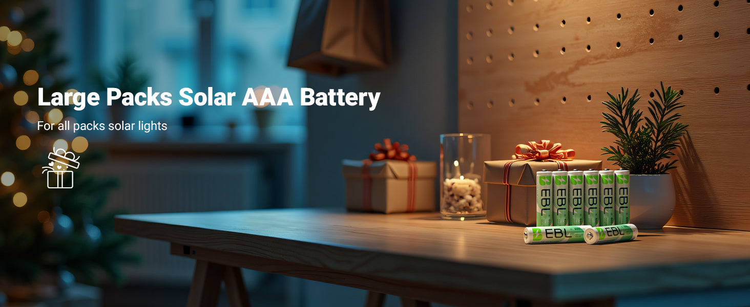 EBL 1.2V NiMH AAA Rechargeable Batteries 600mAh for Solar Lights