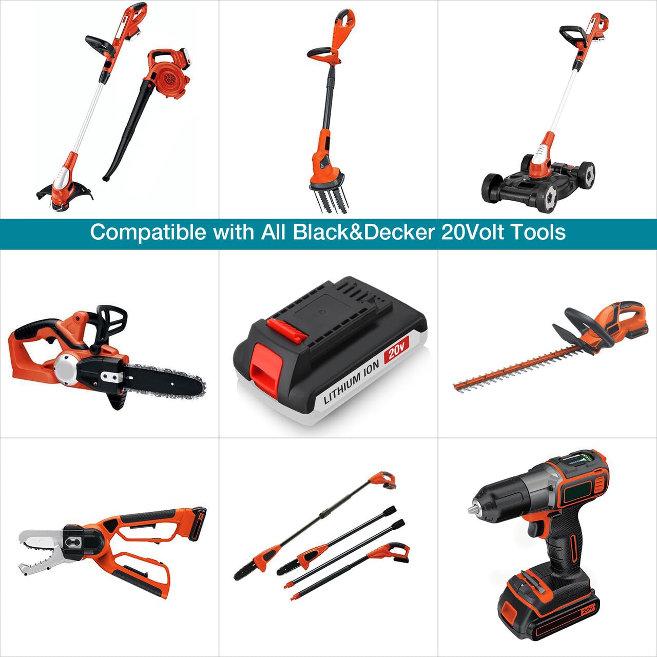 Upgraded 2 Pack 20v Max 3600mAh Replace Battery for Black and Decker