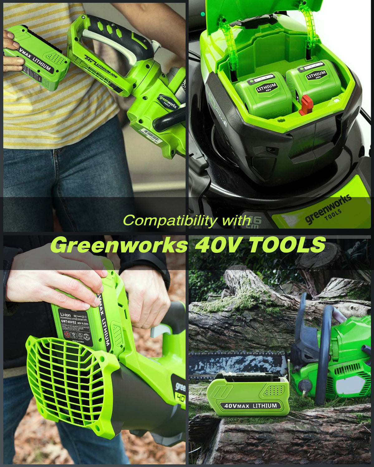 40V 6.0Ah Lithium Replacement Battery for Greenworks Cordless Lawn & Garden Tools