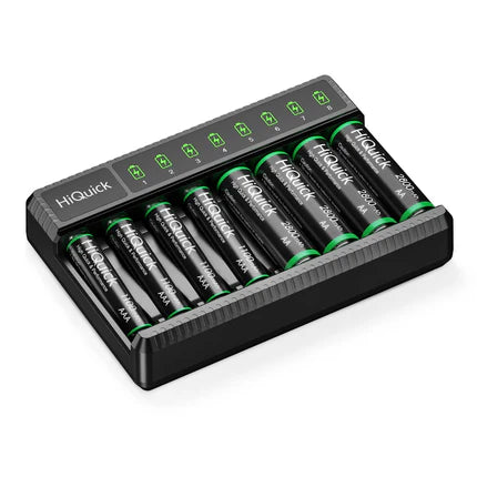 HiQuick 8 Bay AA AAA LED Battery Charger with Fast Charging Function