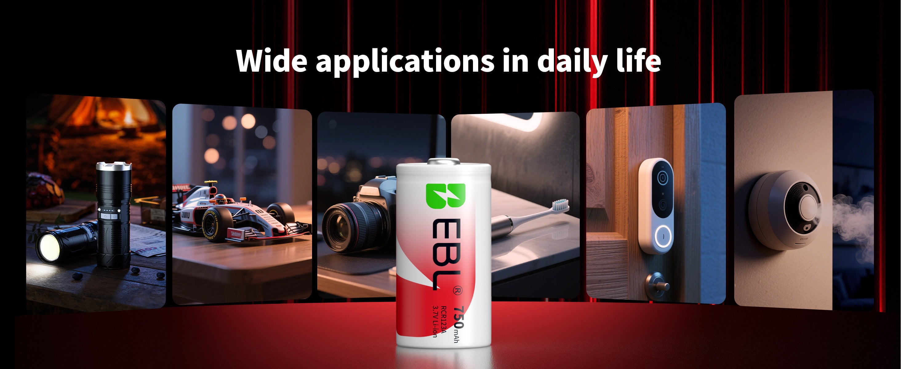 EBL 16340 RCR123A Li-ion Rechargeable Battery 750mAh