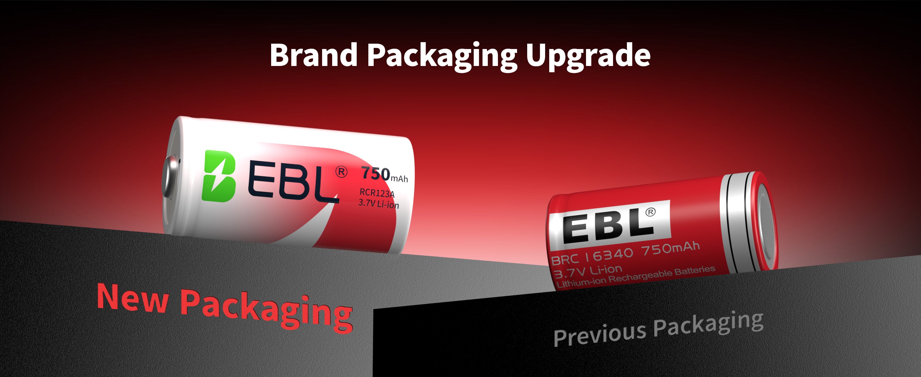 EBL 16340 RCR123A Li-ion Rechargeable Battery 750mAh