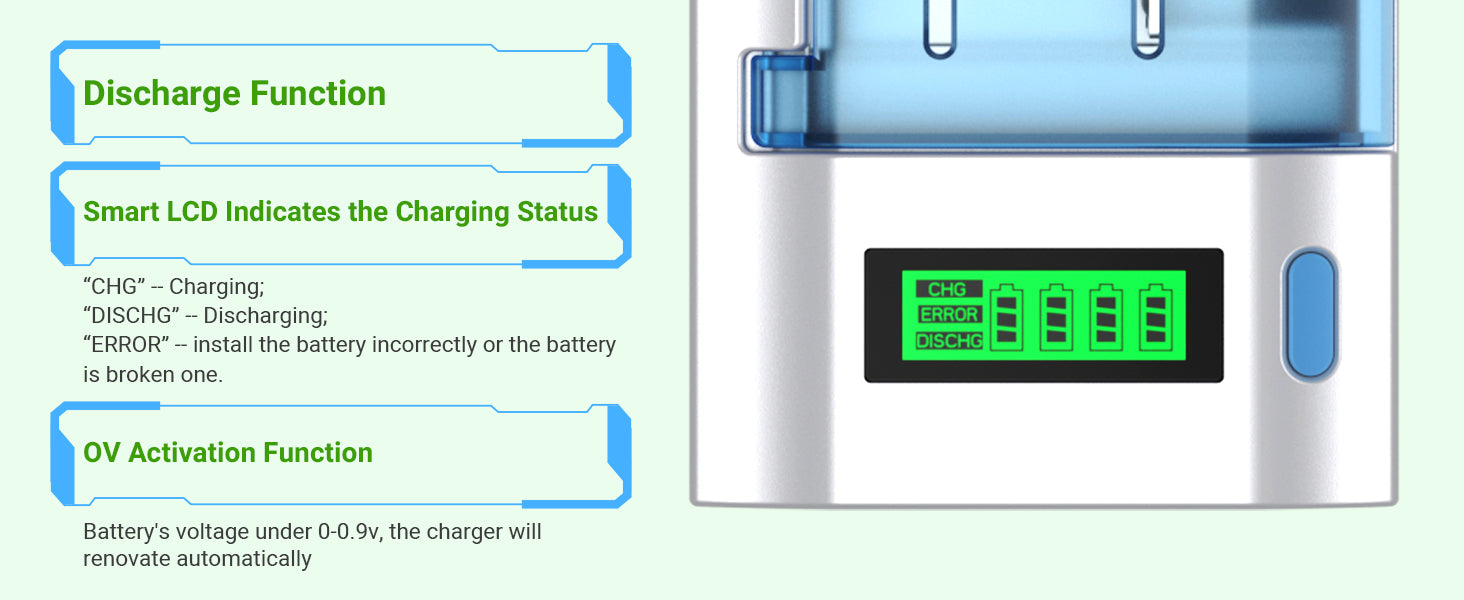 EBL 906 Smart Battery Charger for C/D/AA/AAA/9V Rechargeable Batteries
