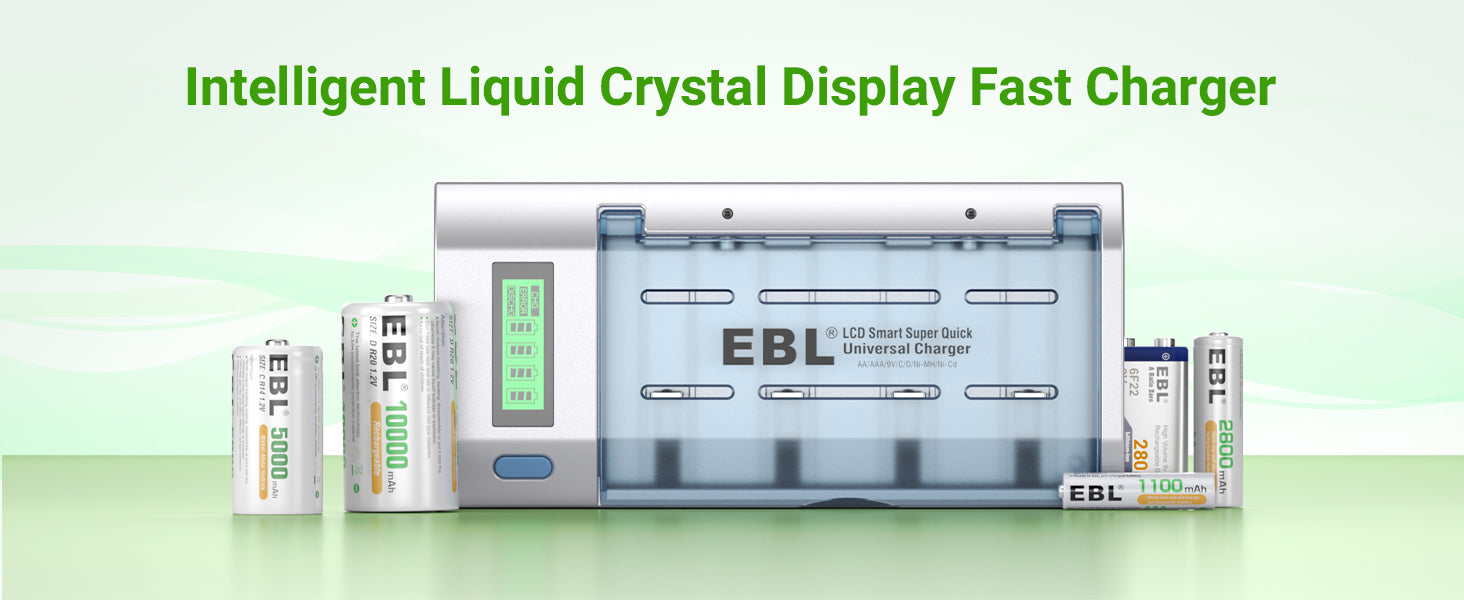 EBL 906 Smart Battery Charger for C/D/AA/AAA/9V Rechargeable Batteries