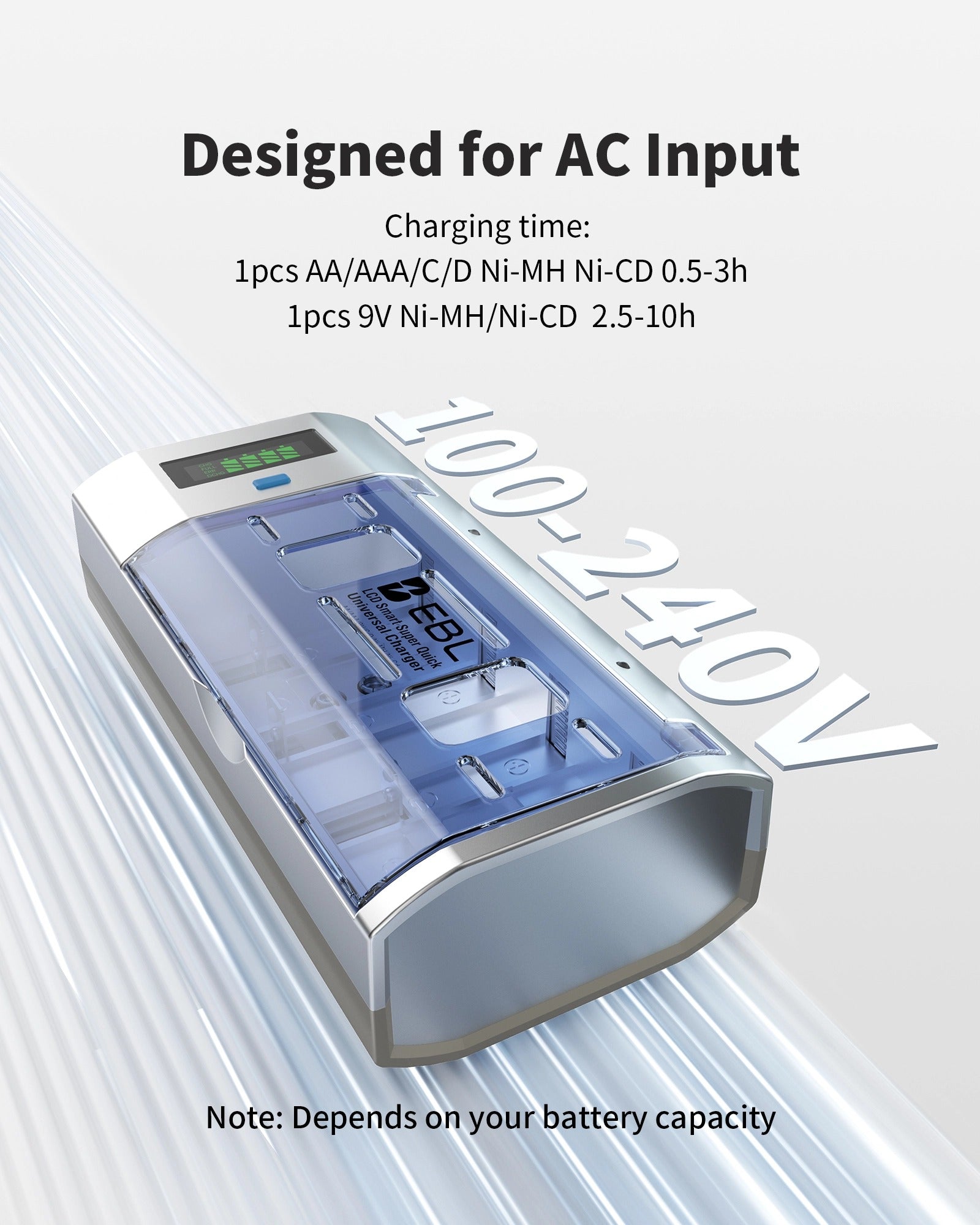 EBL 906 Smart Battery Charger with AC Input