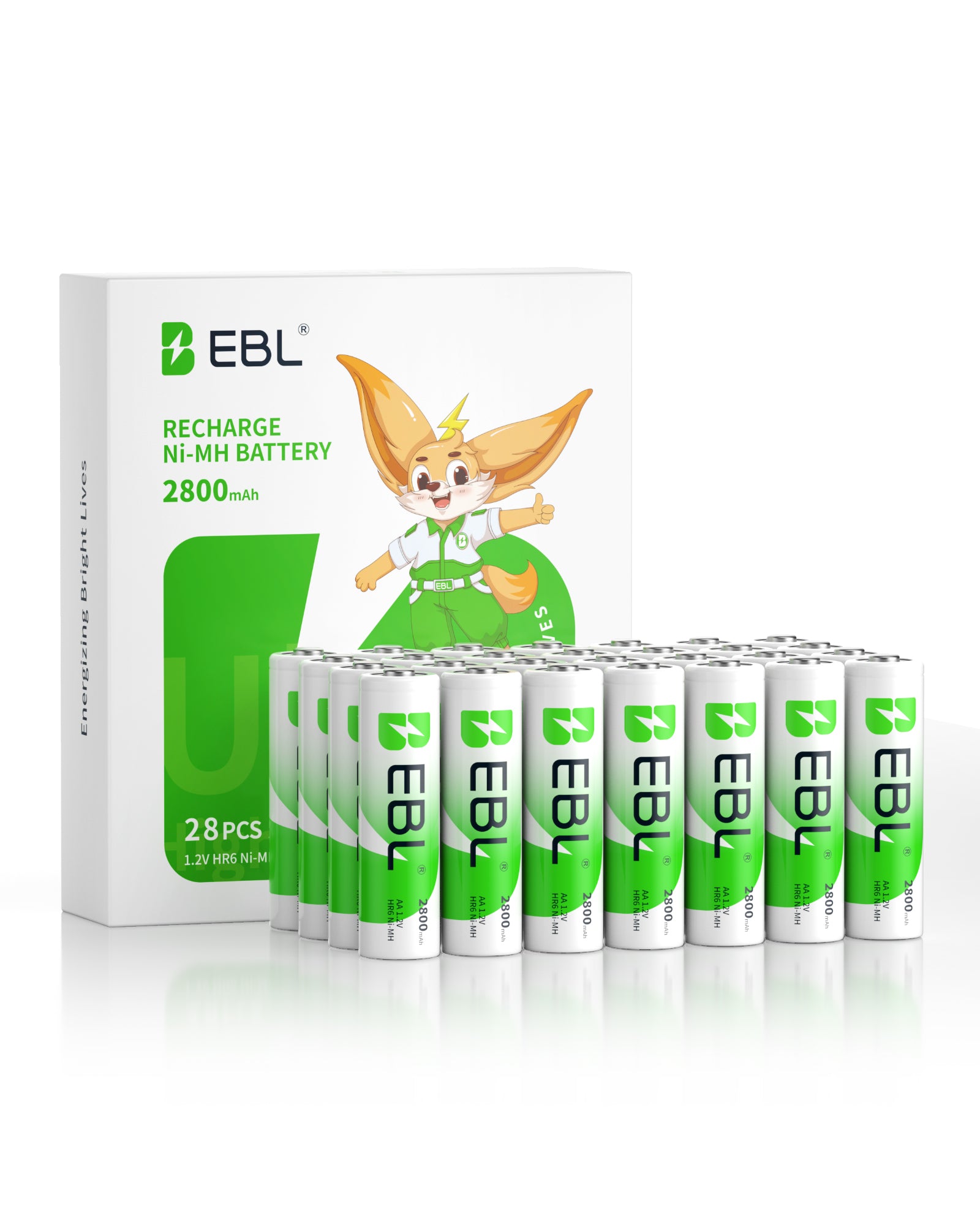 EBL AA Ni-MH Rechargeable Batteries 2800mAh