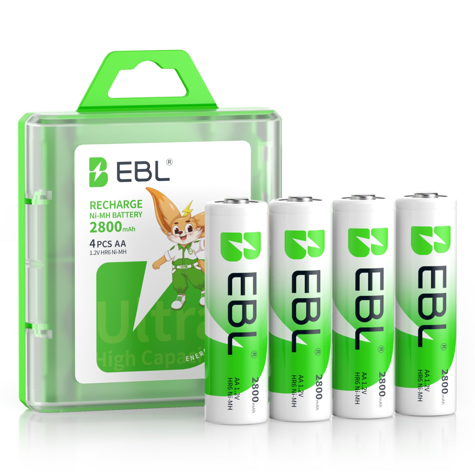 EBL AA Ni-MH Rechargeable Batteries 2800mAh