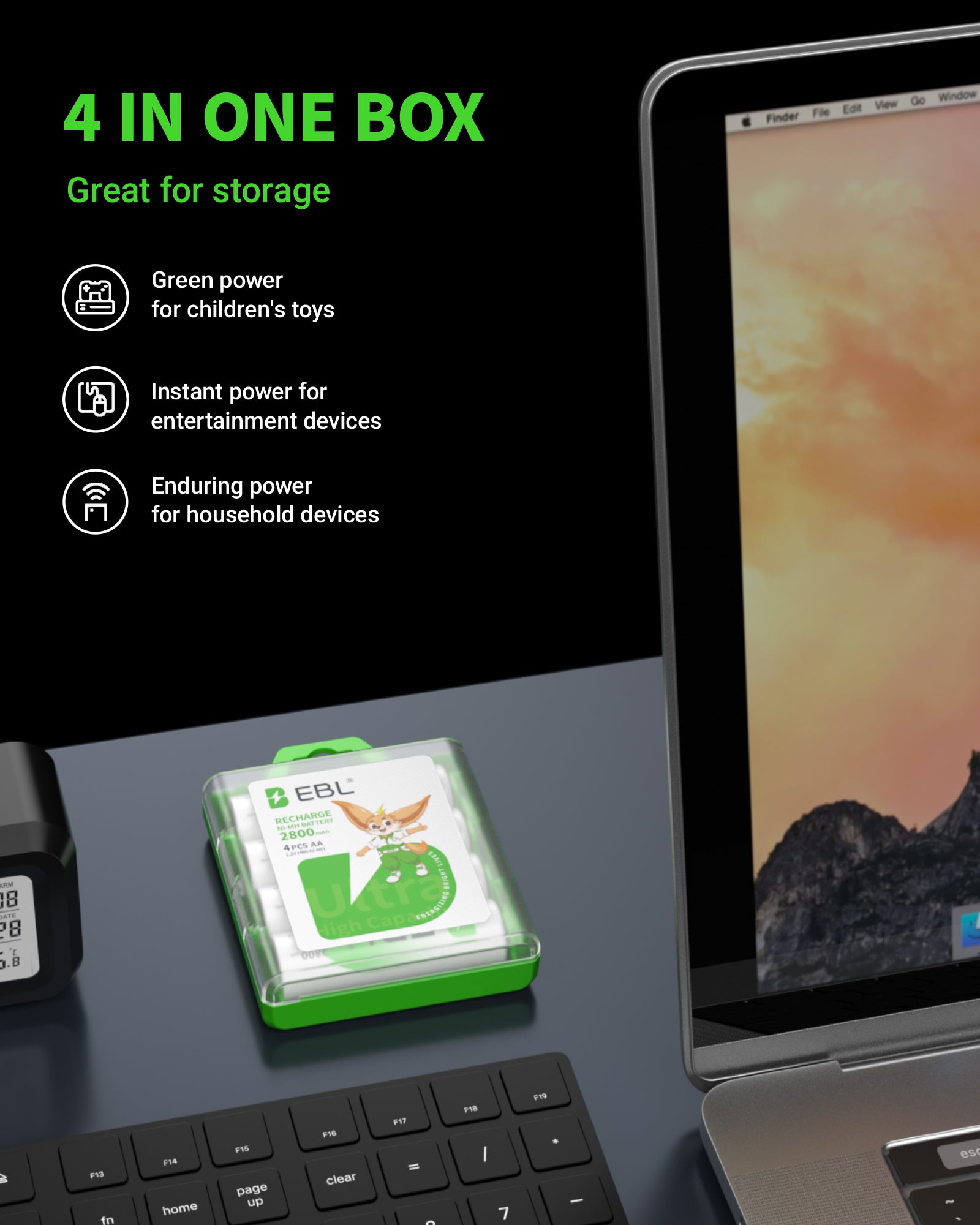 EBL AA Ni-MH Rechargeable Batteries 2800mAh