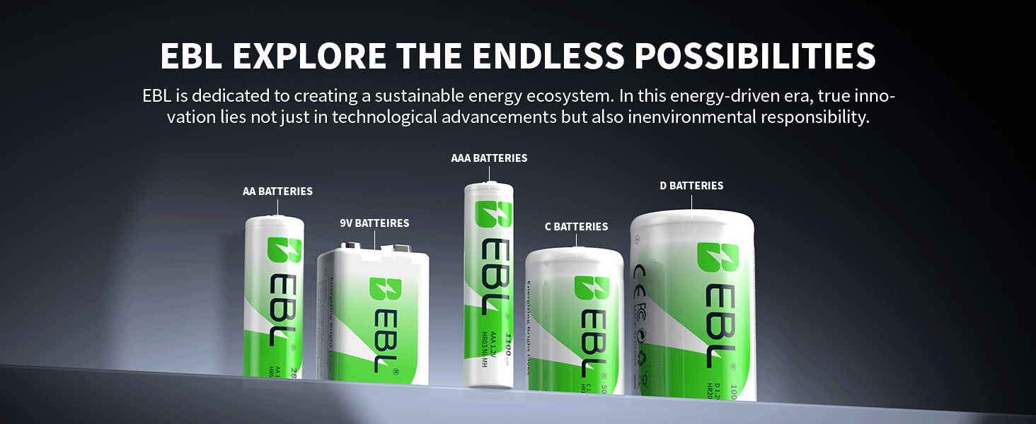 EBL AAA Rechargeable Ni-MH Batteries 1100mAh