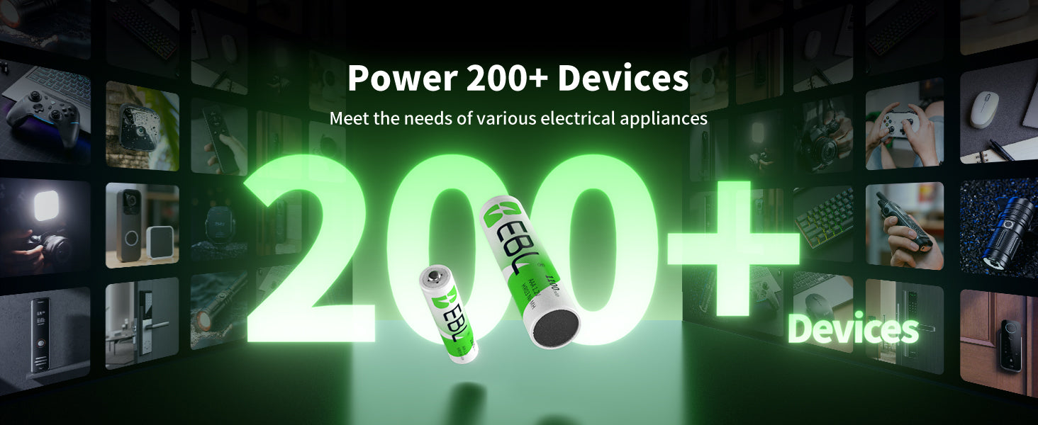 EBL Rechargeable AAA Ni-MH Batteries 1100mAh Retail Pacakge