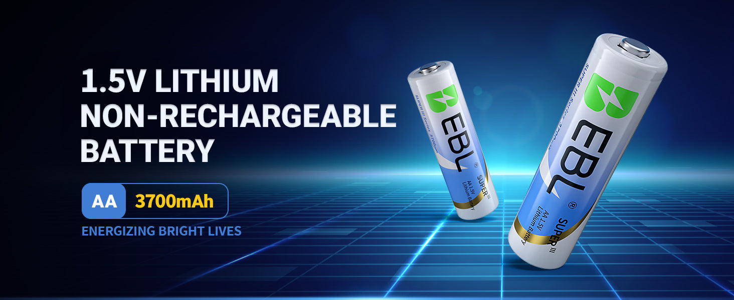 EBL 3700mAh AA Lithium Batteries 1.5V Non-Rechargeable