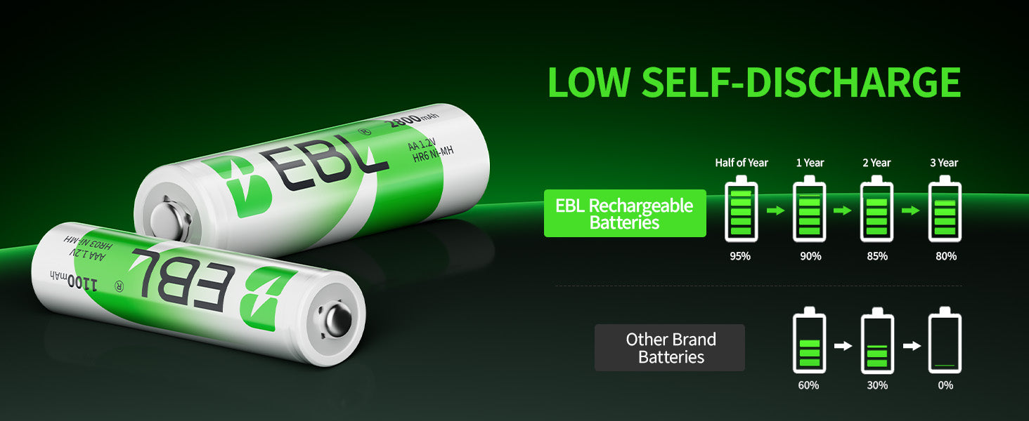 EBL AA AAA 9V Smart Battery Charger with Rechargeable Batteries