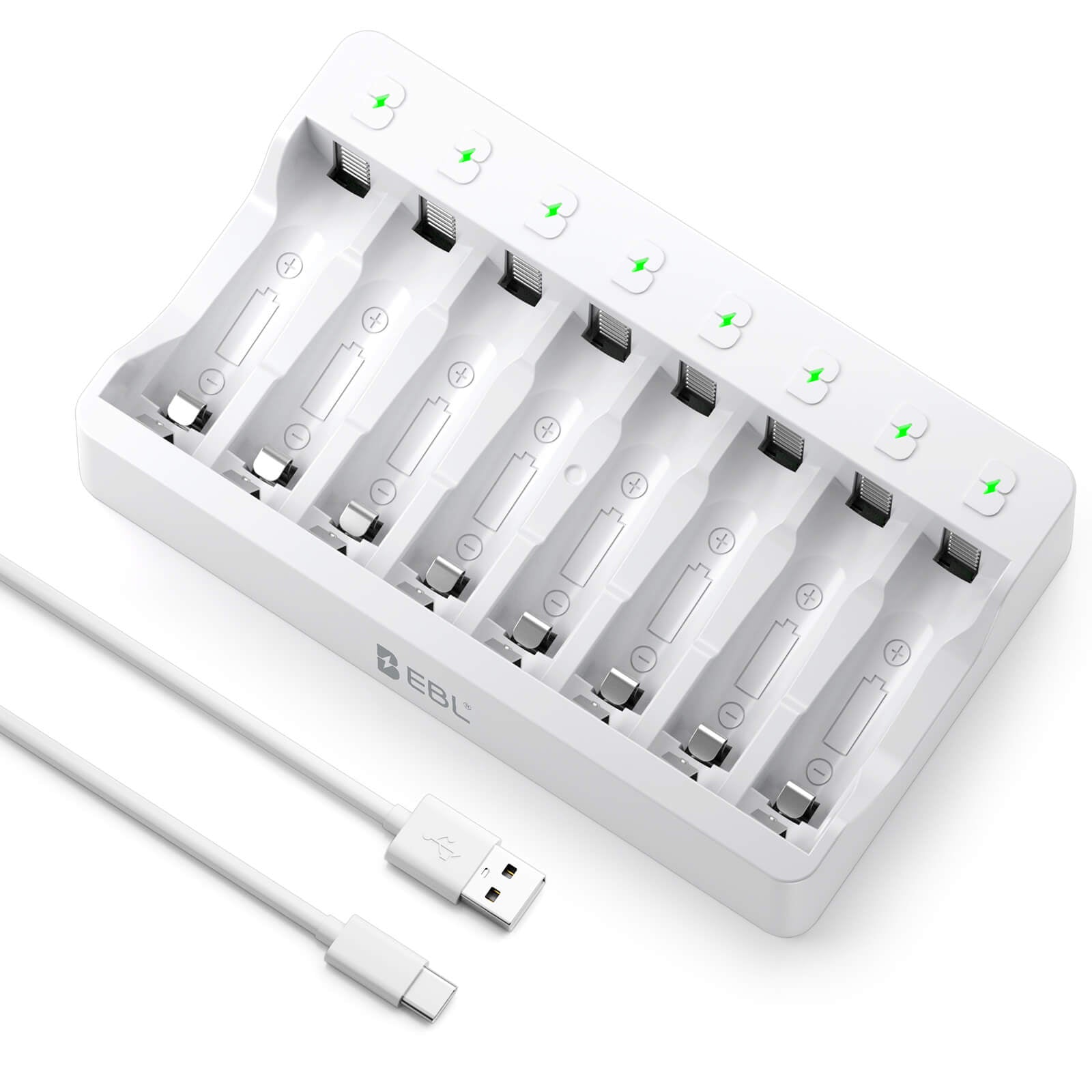 EBL 8 Bay AA AAA Battery Charger for NiMH NiCD Rechargeable Batteries