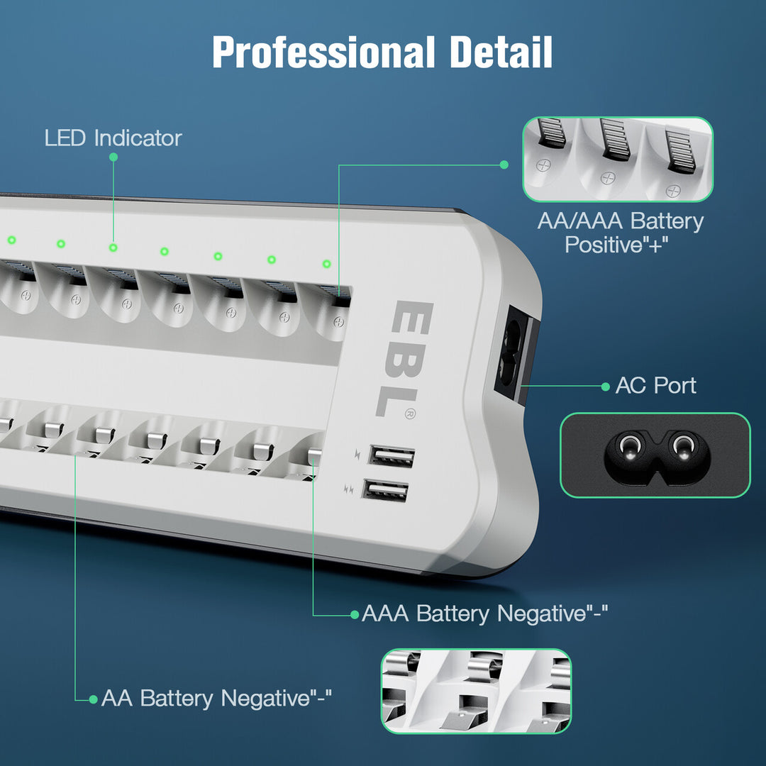 EBL Smart 8 Bay Individual Battery Charger