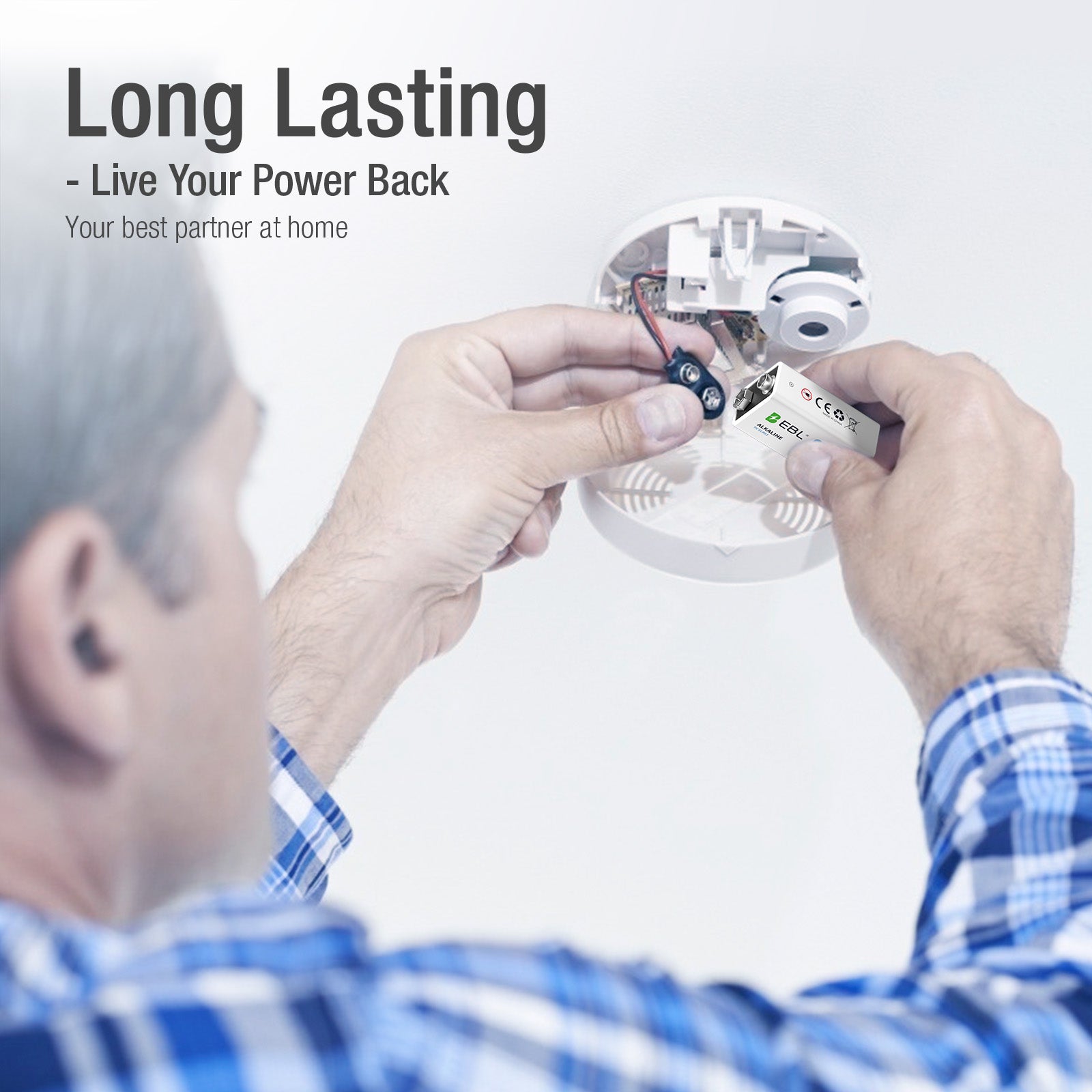 EBL 9V 6LR61 Alkaline Non-rechargeable Battery 600mAh