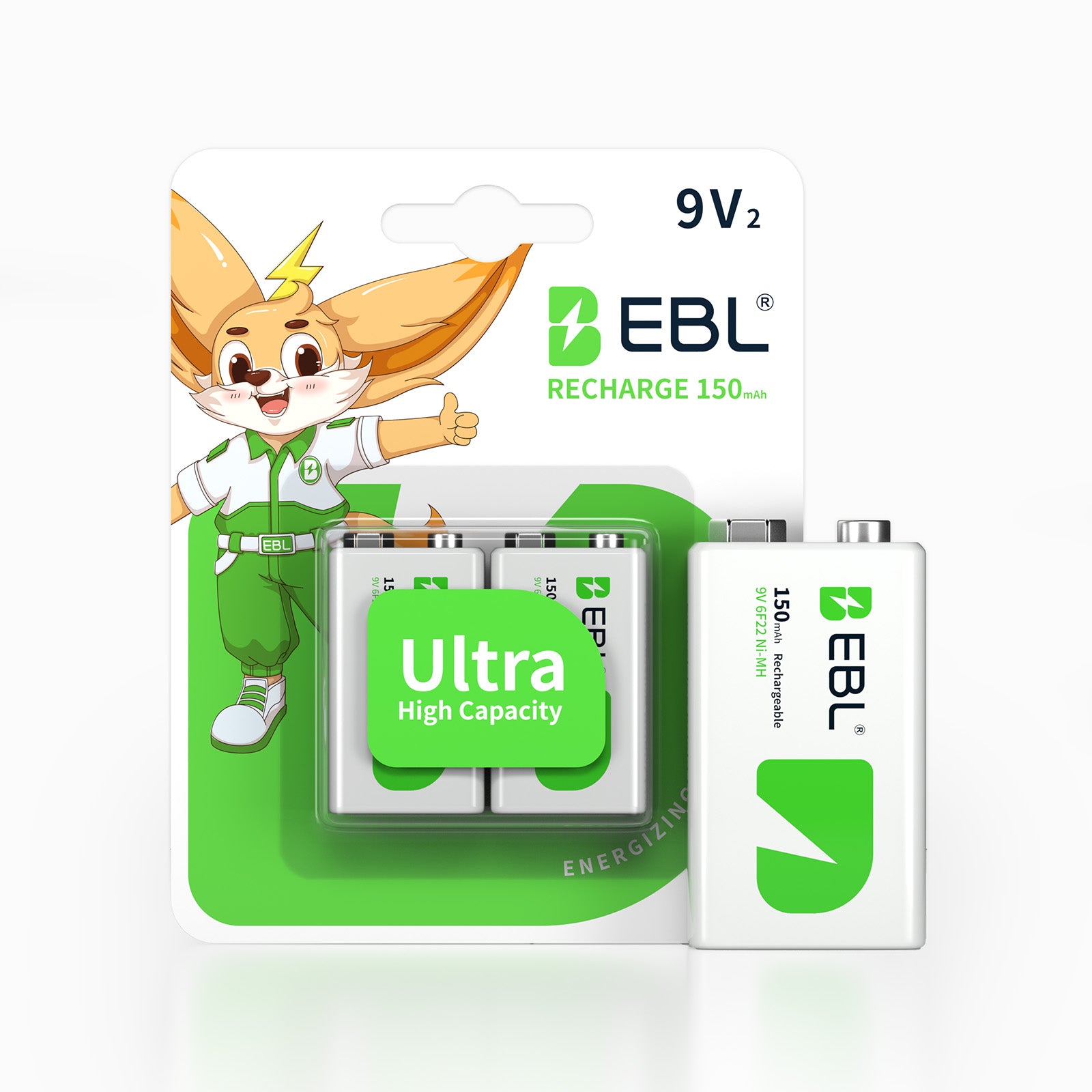 EBL 9V Rechargeable Ni-MH Battery 150mAh