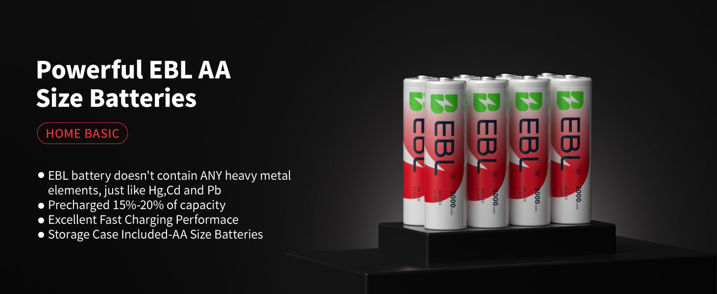 EBL 1.5V Lithium AA Rechargeable Batteries