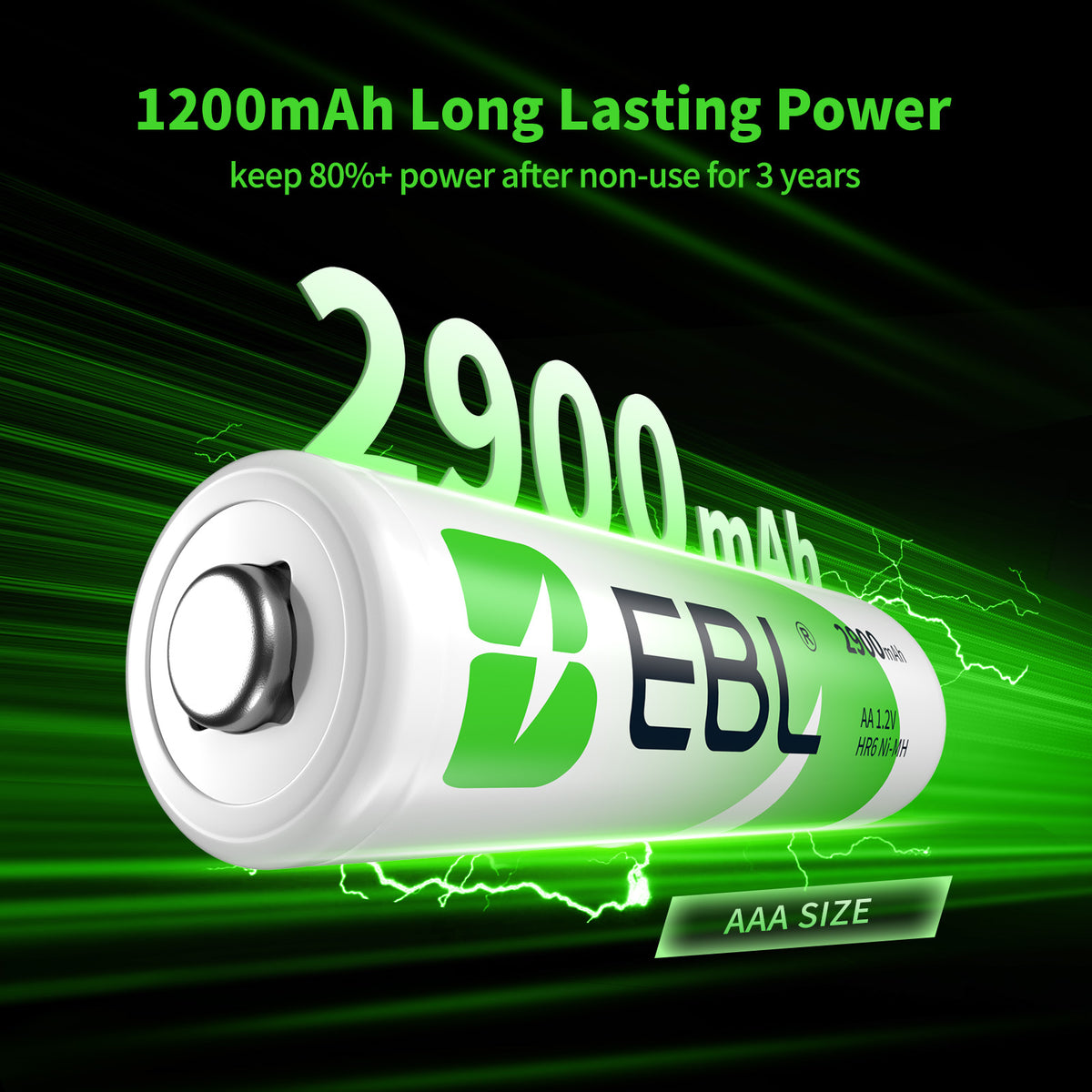 EBL AA Rechargeable Batteries 2100mAh 1.2V Ni-MH for Game Controllers, Toys & Remote Controls