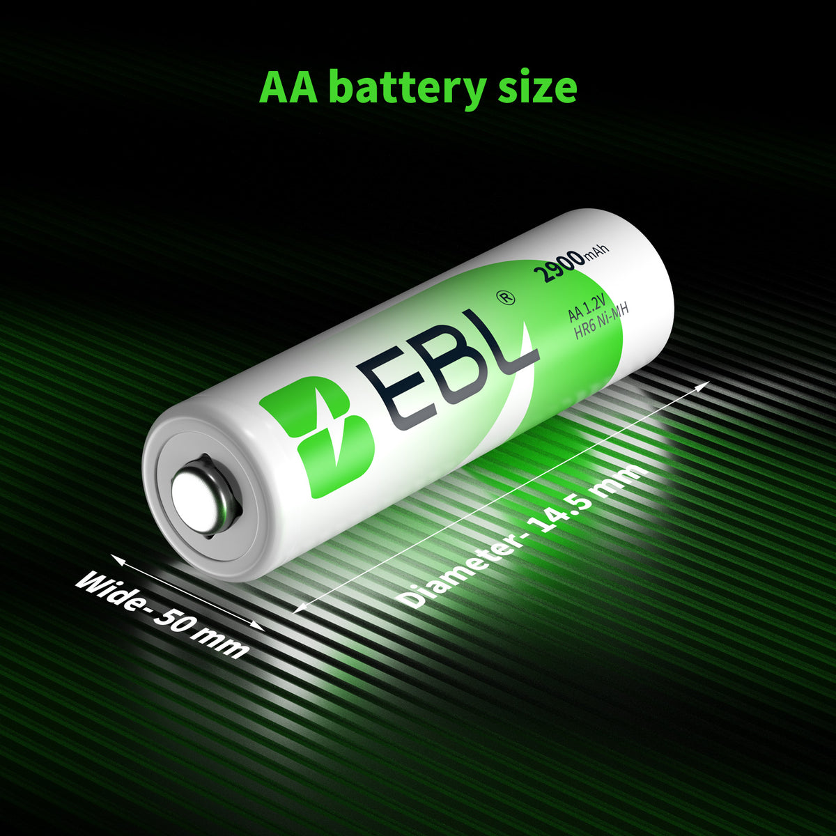 EBL AA Rechargeable Batteries 2100mAh 1.2V Ni-MH for Game Controllers, Toys & Remote Controls