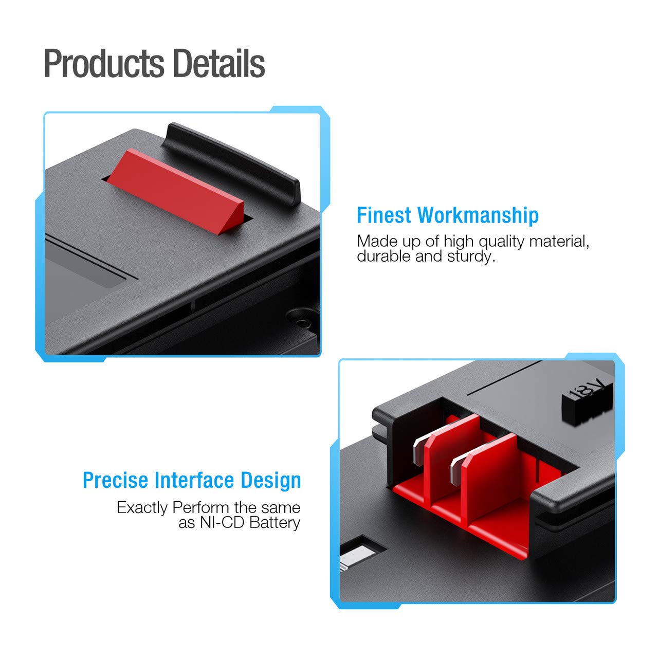 Replacement Battery for Black & Decker HPB18 A1718
