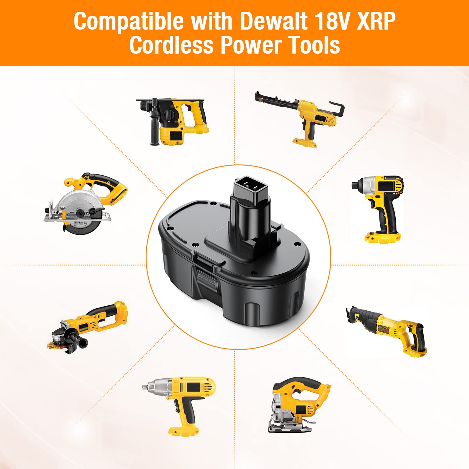 4500mAh 18V Replacement Battery for Dewalt
