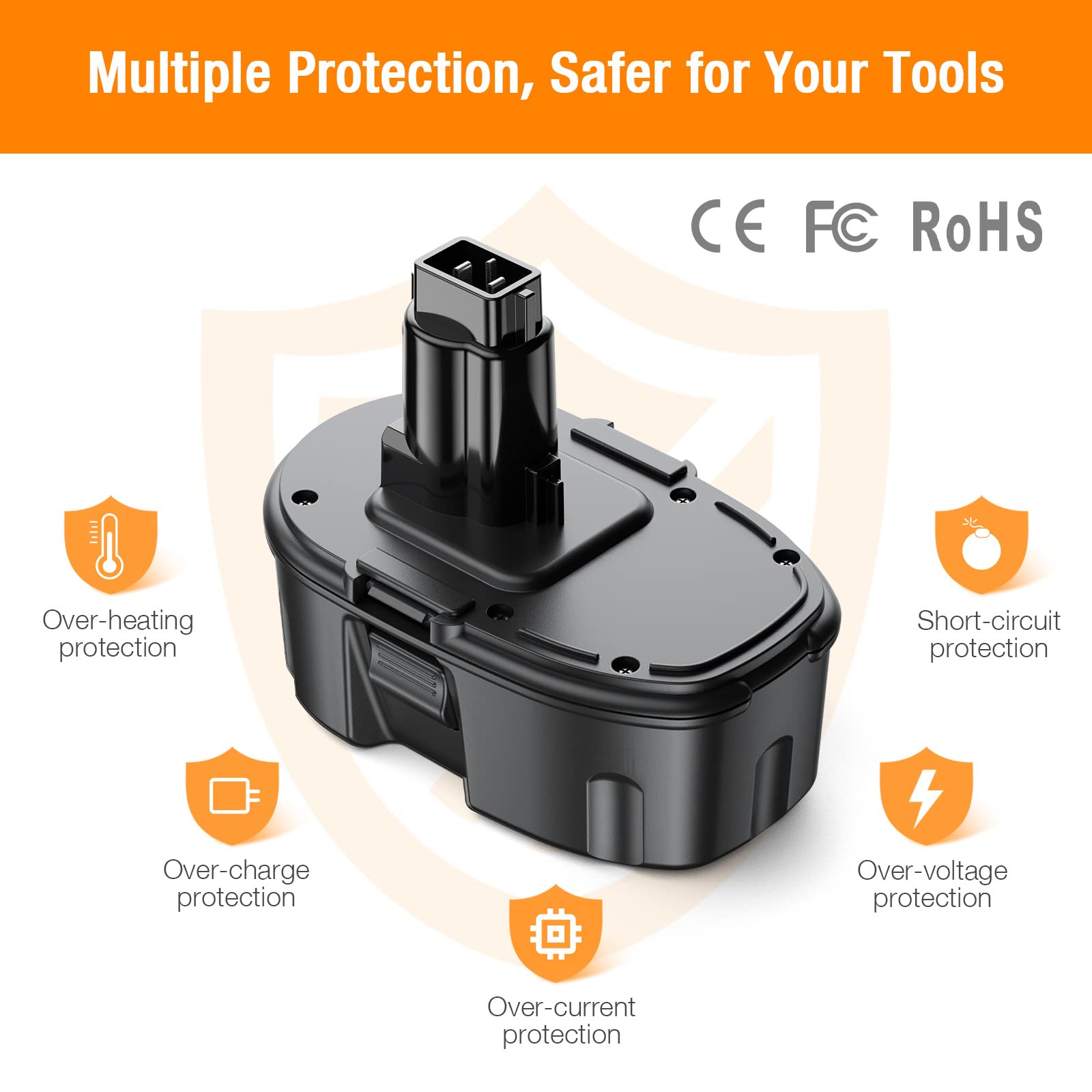 4500mAh 18V Replacement Battery for Dewalt