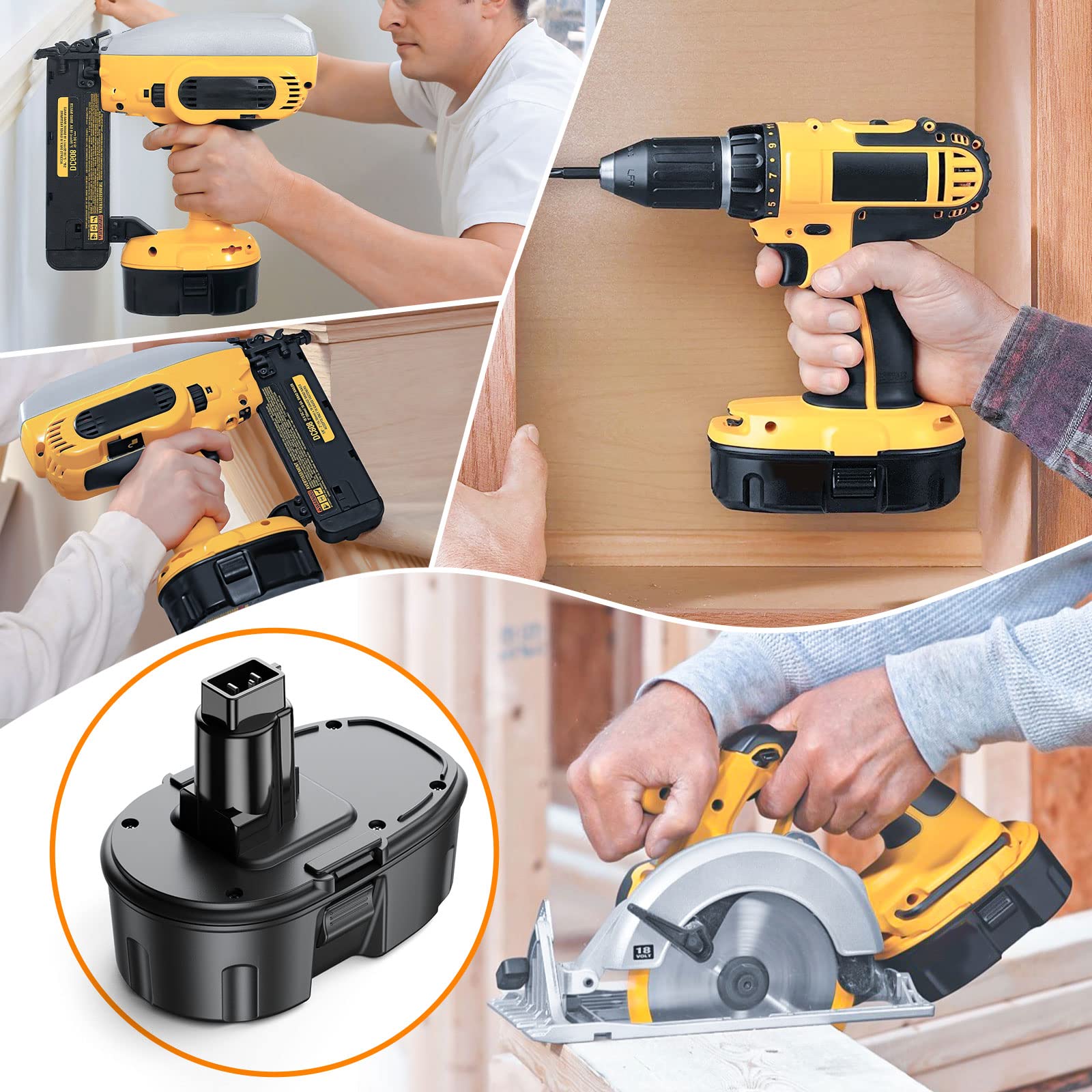 4500mAh 18V Replacement Battery for Dewalt