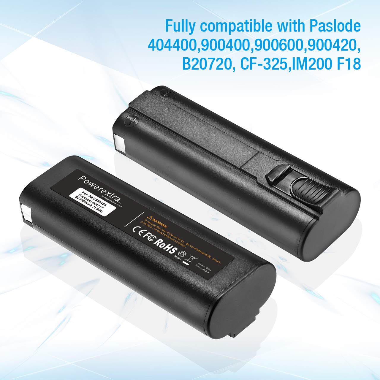 2 Pack 6V 3600mAh NI-MH Battery Compatible with Paslode