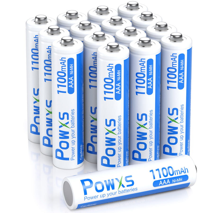 POWXS AAA Rechargeable Batteries 1100mAh 16 Count