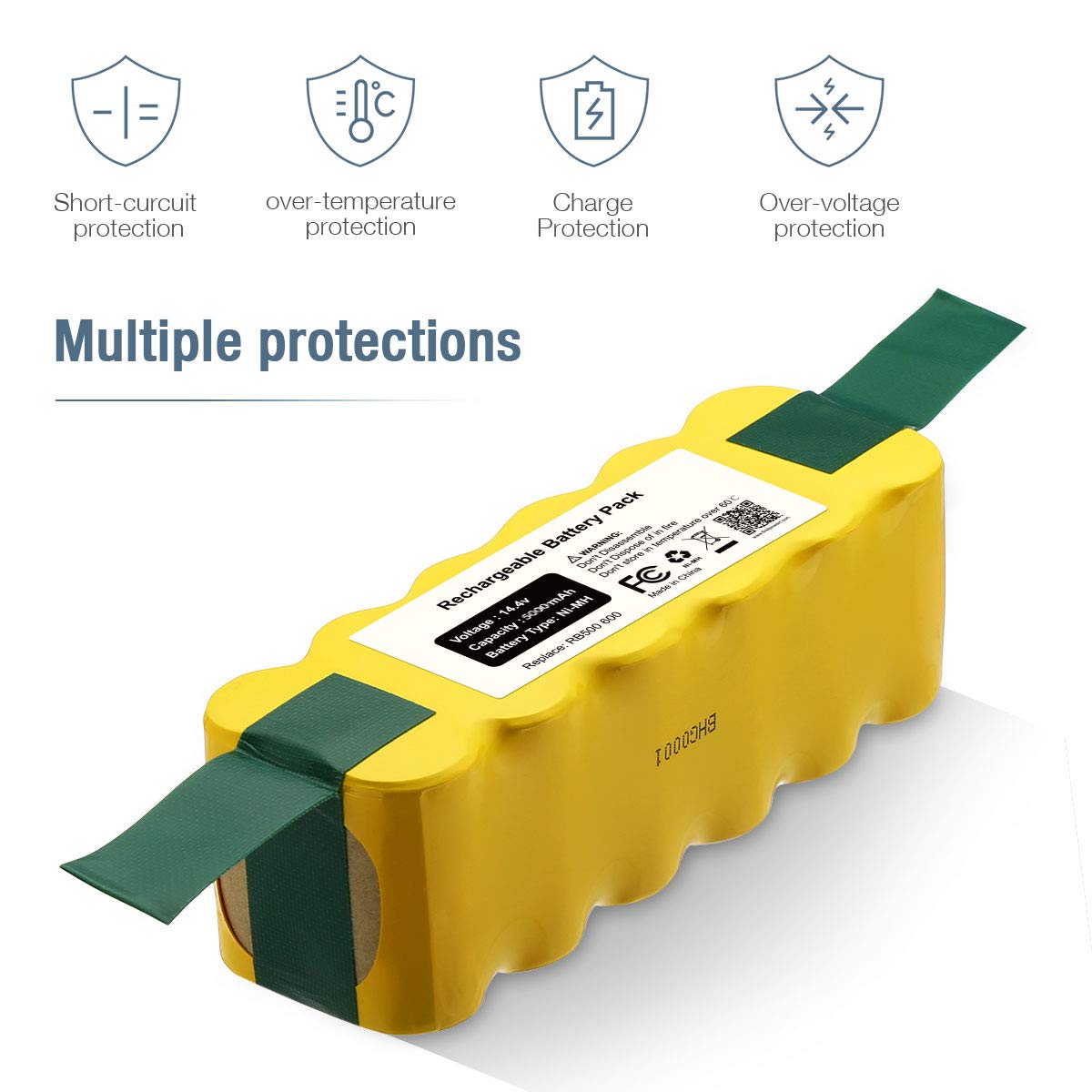 Replacement Battery 5.0Ah 14.4V for Roomba Vacuum Cleaner