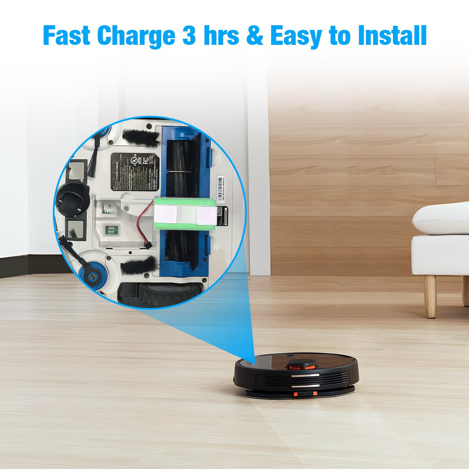14.4V 3200mAh Replacement Battery for Eufy RoboVac