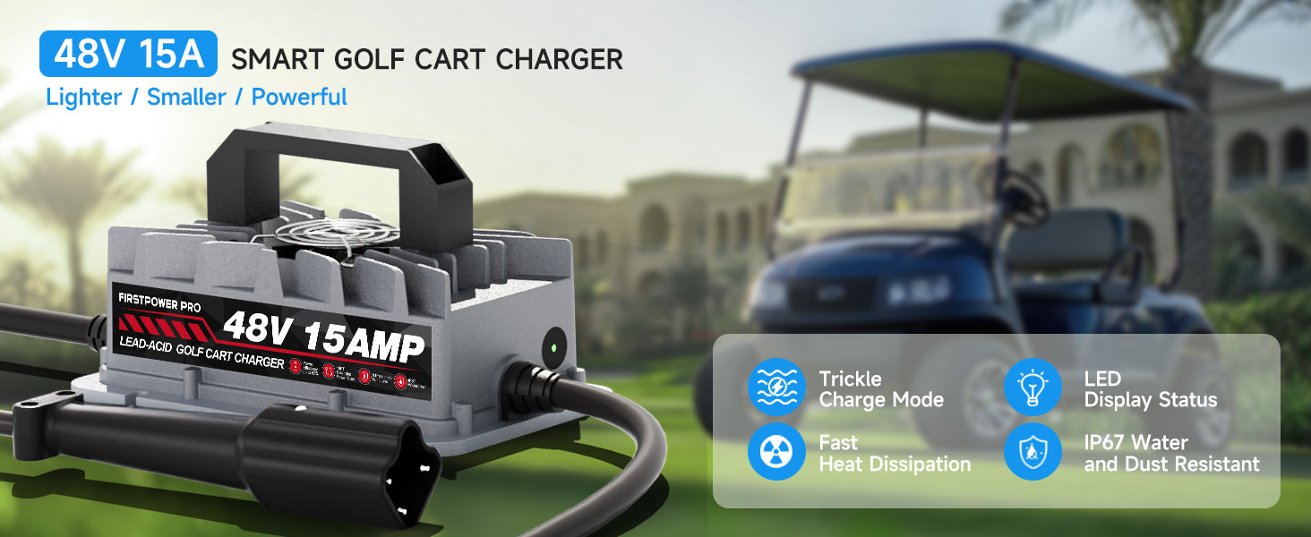 48V 15A Golf Cart Battery Charger for Yamaha G29 Drive