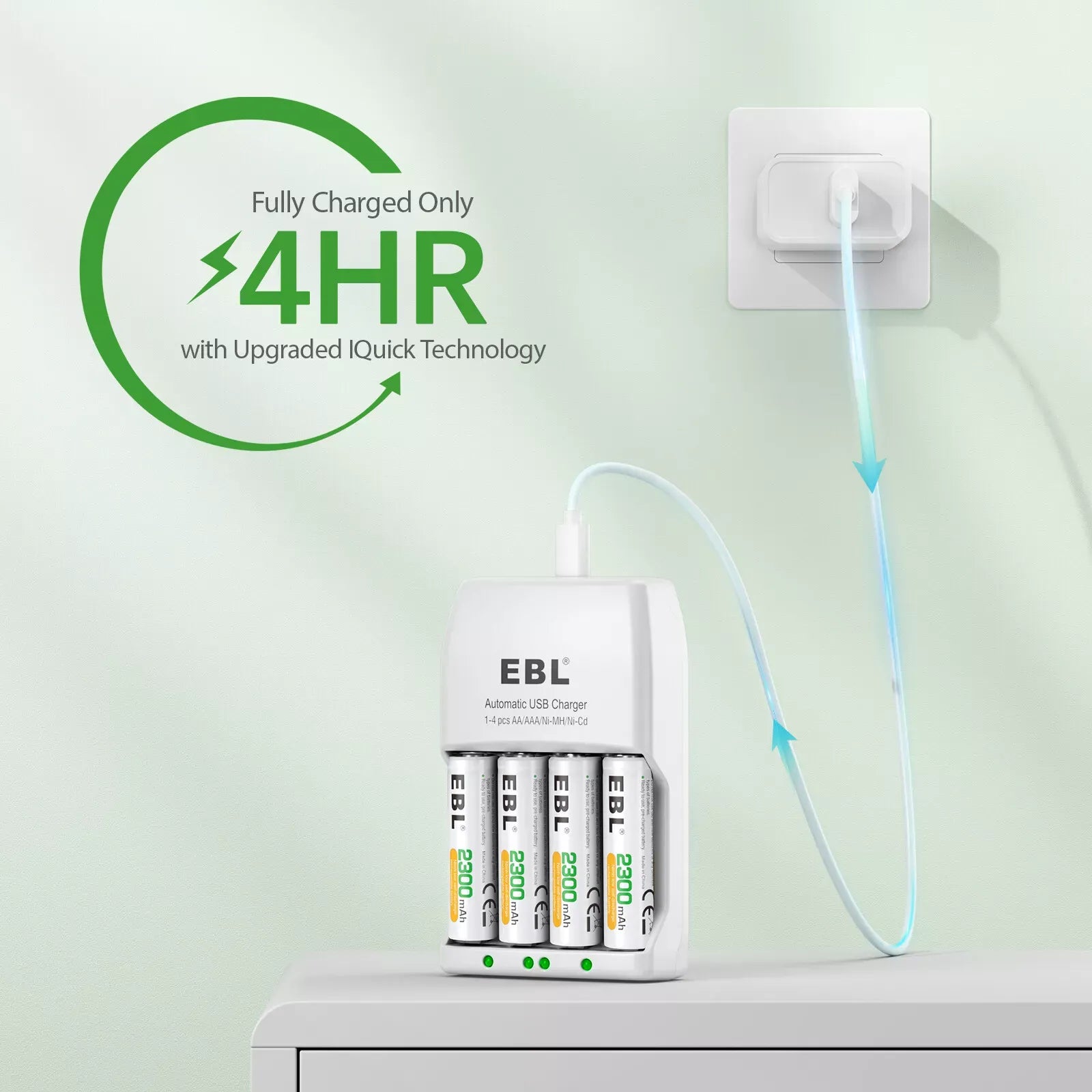 EBL Individual NiMH Lithium Rechargeable Batteries Charger