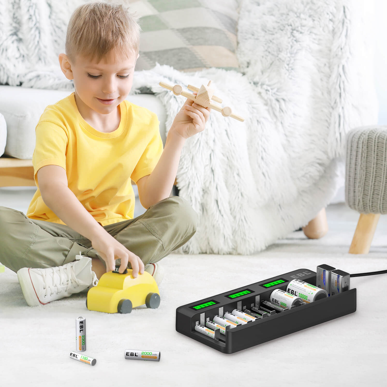 EBL Universal Battery Charger for AA AAA C D 9V Batteries