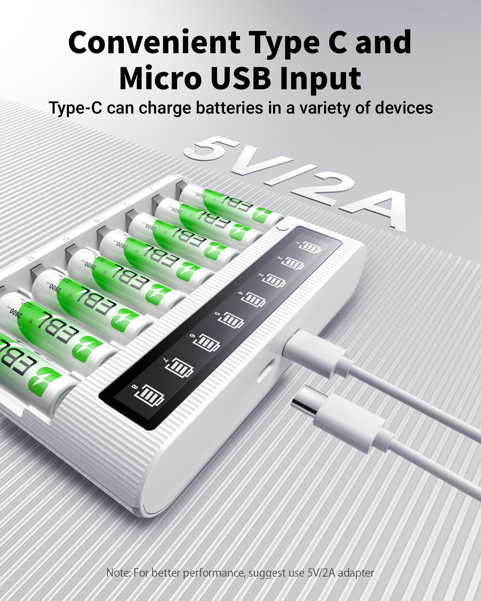 EBL FY-809 LCD Battery Charger for AA AAA Ni-MH Ni-CD Rechargeable Batteries