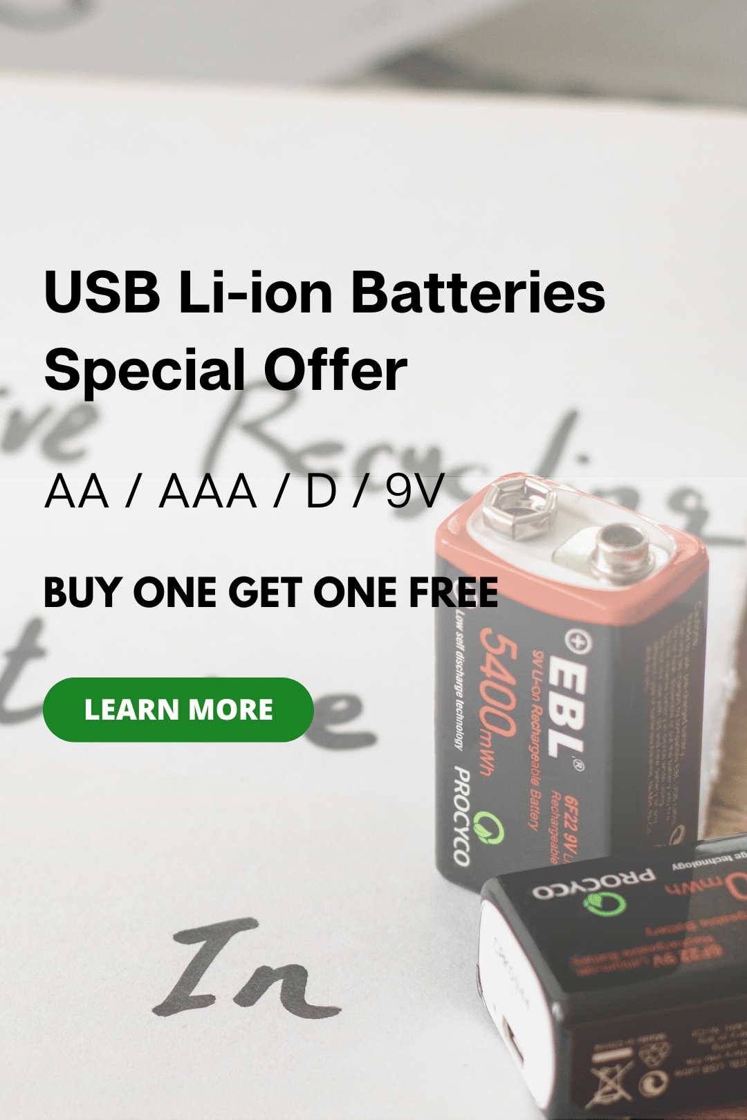USB Li-ion Batteries Special Offer