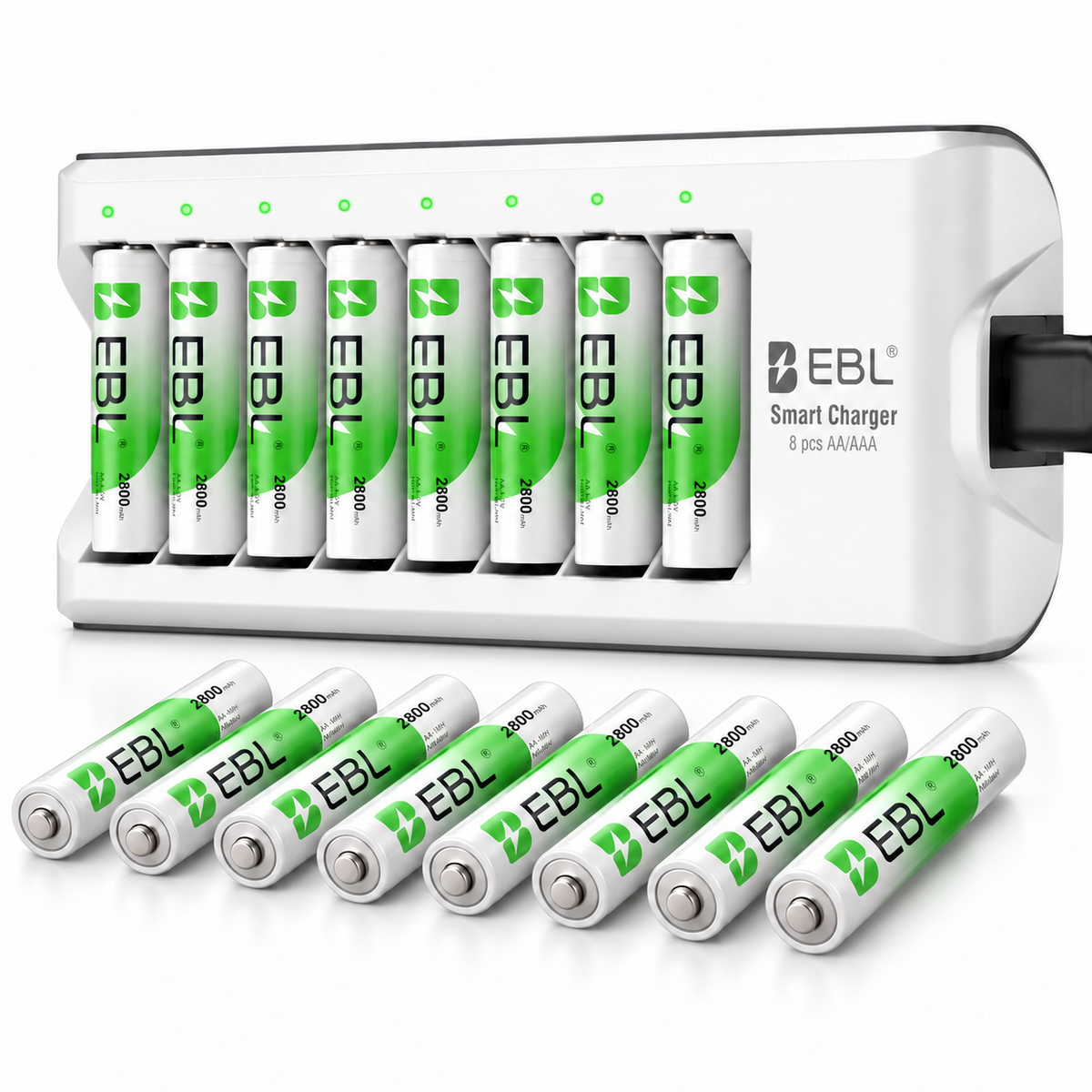 👻 Boo! EBL AA & AAA Rechargeable Batteries with 8-Slot Charger for Game Controllers, Toys & Remote Controls