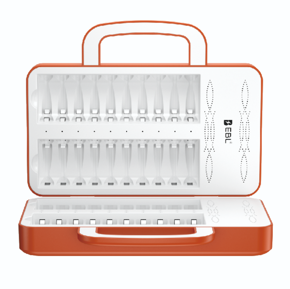Caja de cargador de batería EBL de 40 ranuras para pilas recargables AA AAA Ni-MH Ni-CD