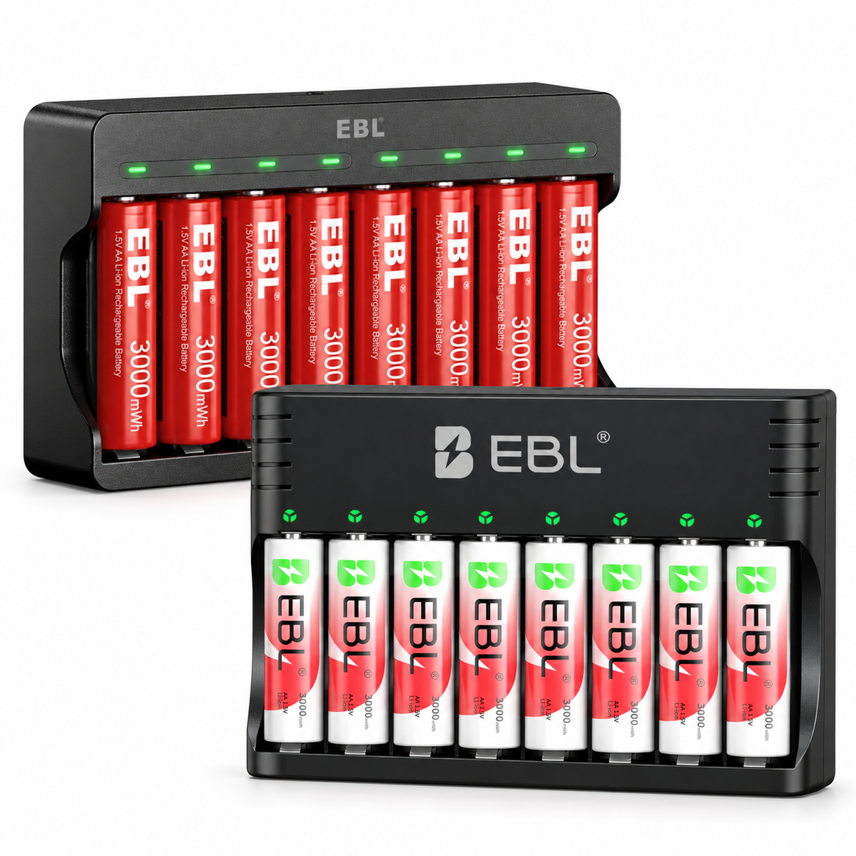 EBL Lithium Battery Charger with 1.5V AA AAA Li-ion Batteries