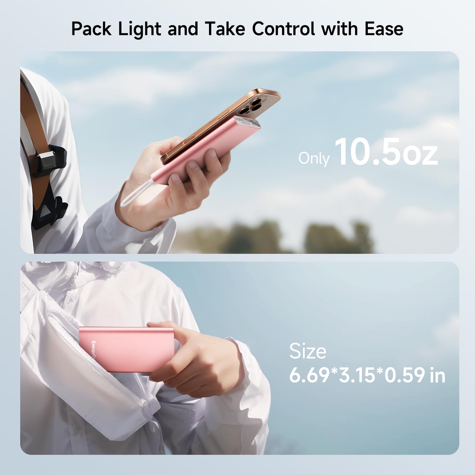 Pilot 4GS Portable Charger 12000mAh Fast Charging Power Bank Dual 3A High-Speed Output Battery Pack Compatible with iPhone 16 15 14 13 12 11 and More