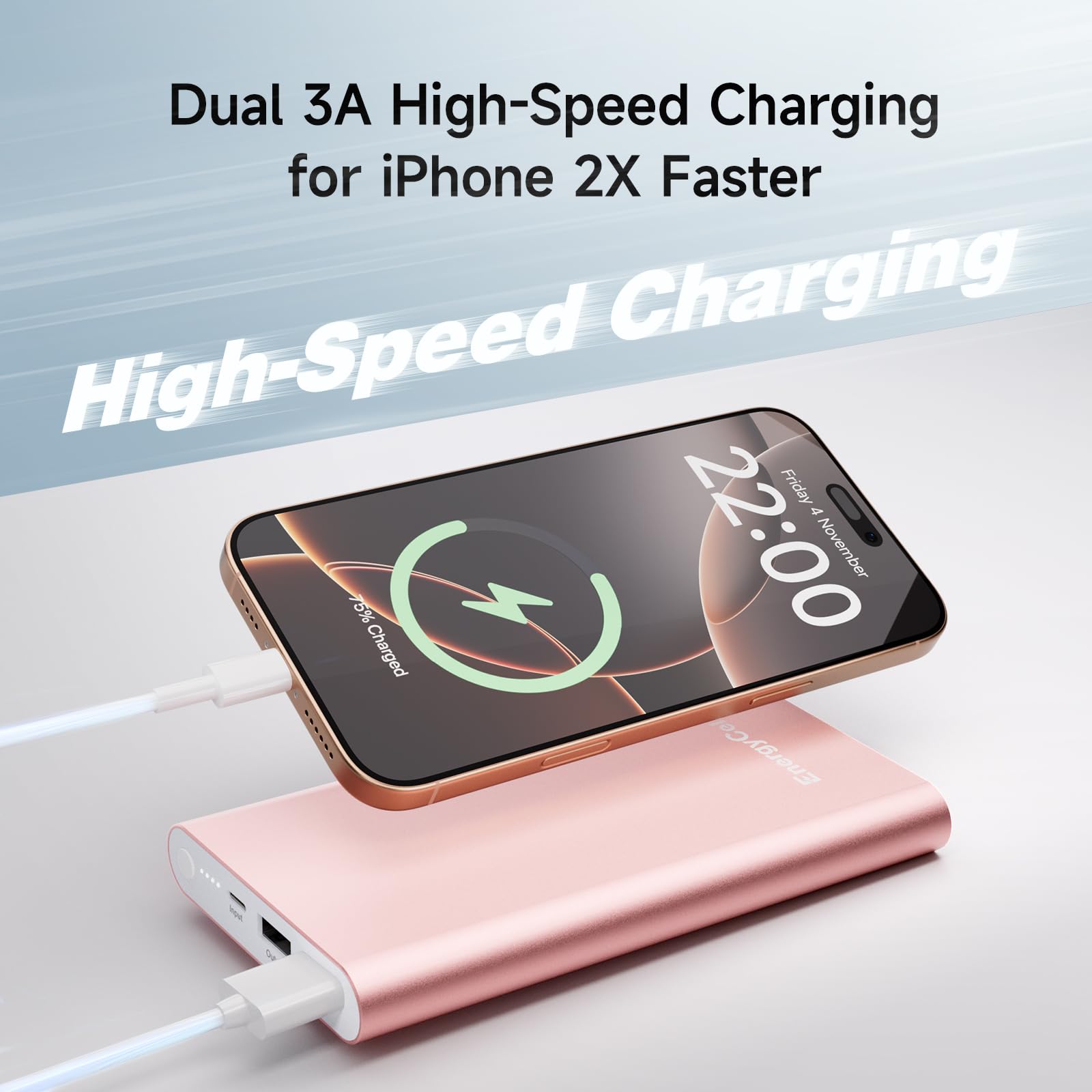 Pilot 4GS Portable Charger 12000mAh Fast Charging Power Bank Dual 3A High-Speed Output Battery Pack Compatible with iPhone 16 15 14 13 12 11 and More