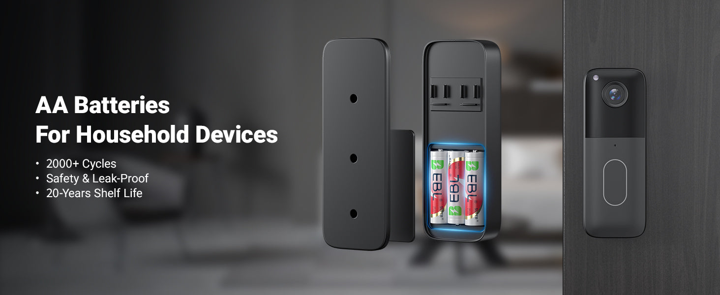 EBL Rechargeable AA Lithium Batteries Ⅲ 3600mWh with Charger