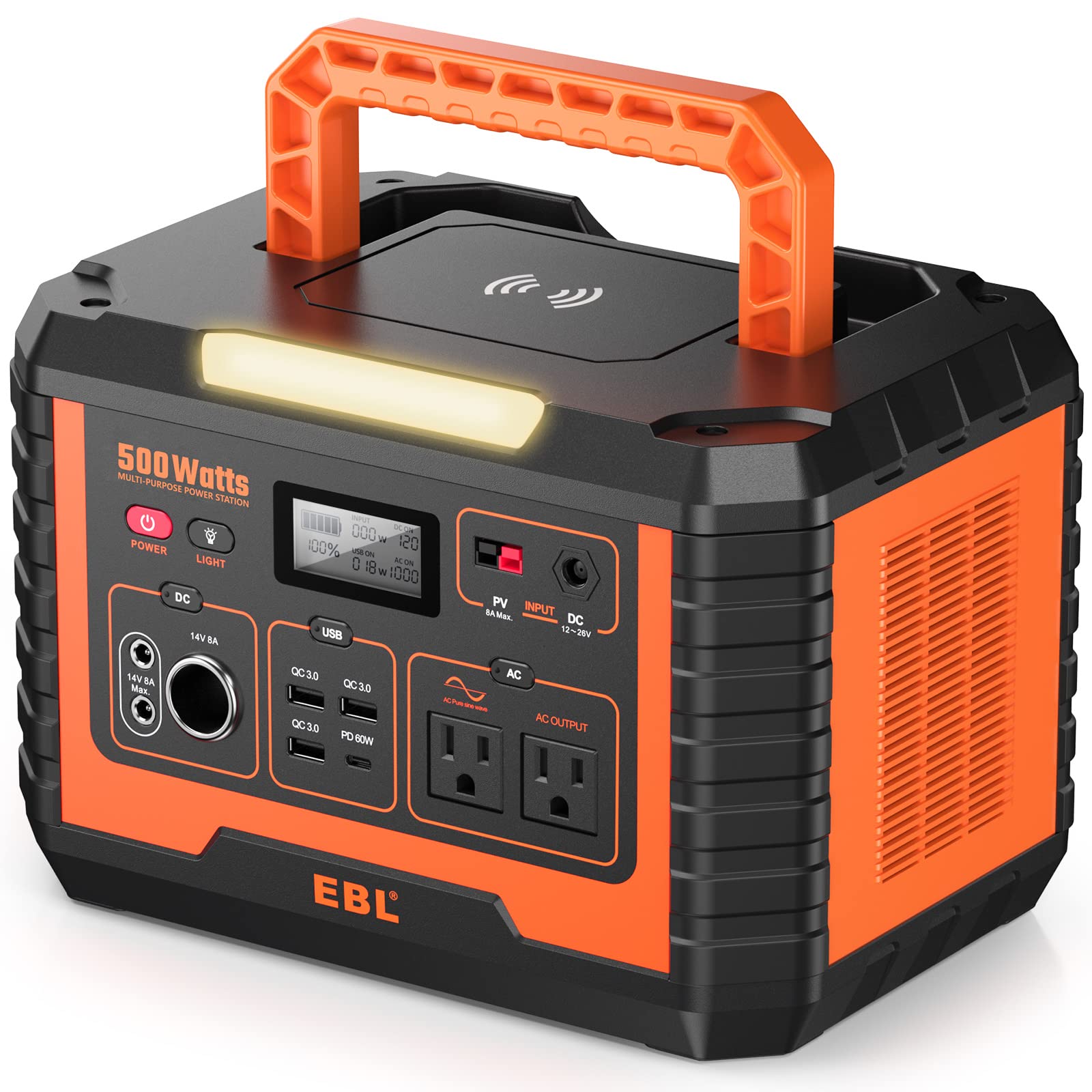 Shop EBL Portable Power Station 500W Online Green / With 100w Solar Panel