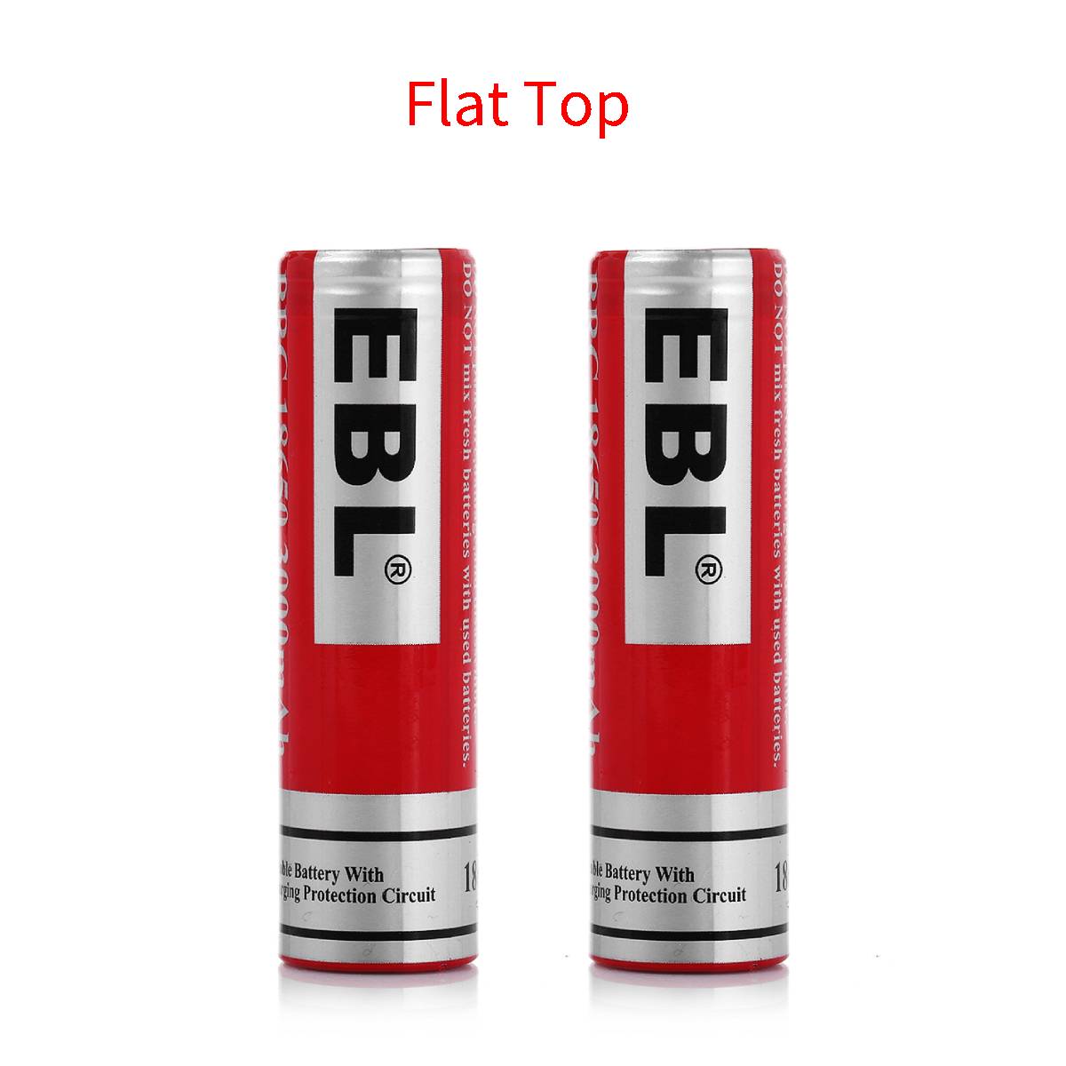 EBL 18650 Lithium Rechargeable Battery 3.7V 3000mAh - Flat Top EBL 18650 Lithium Rechargeable Battery 3.7V 3000mAh - Flat Top