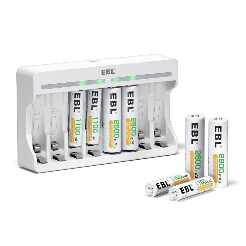 EBL 8 Bay Battery Charger and AA AAA Rechargeable Batteries