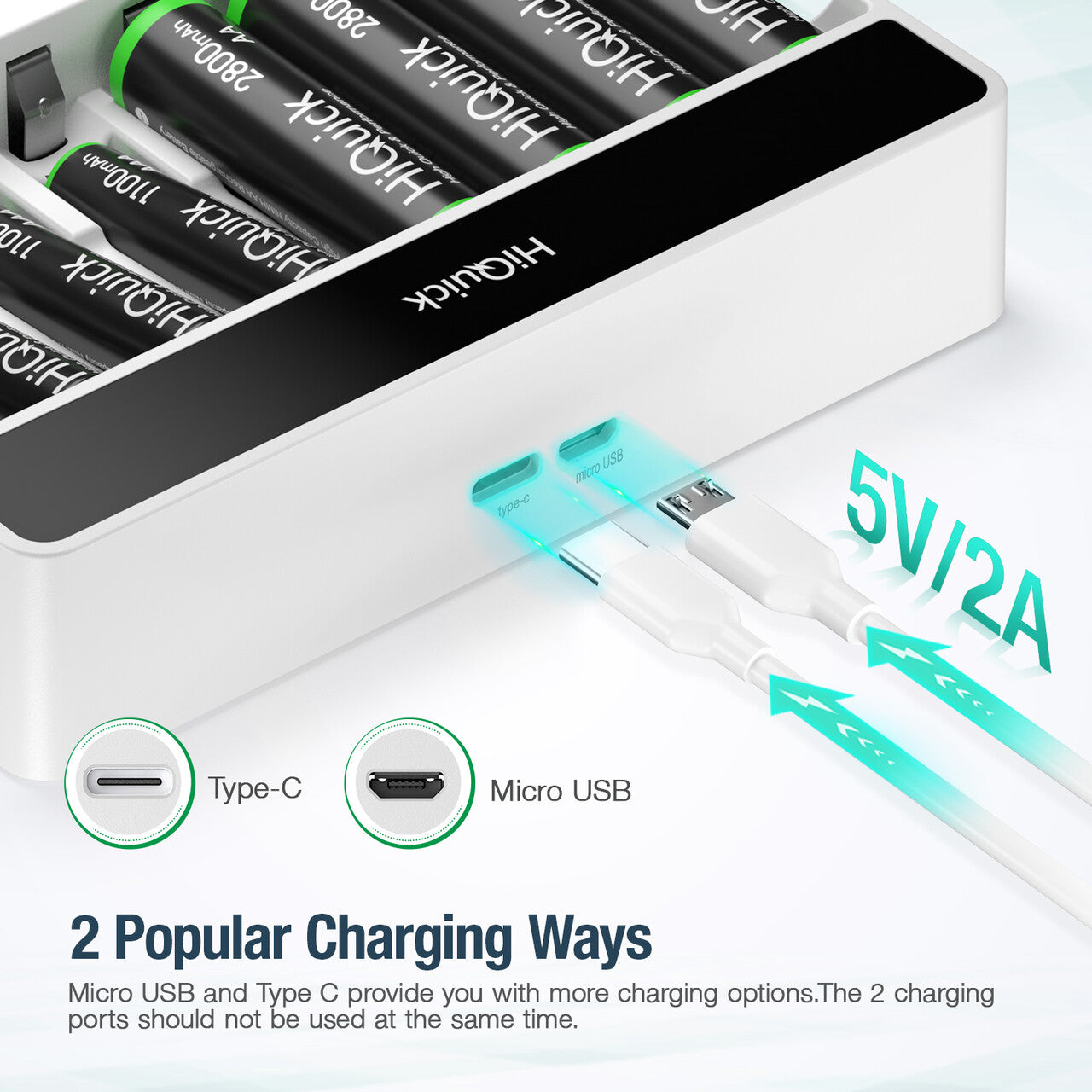 8 Slots LCD Battery Charger for AA & AAA Rechargeable Batteries