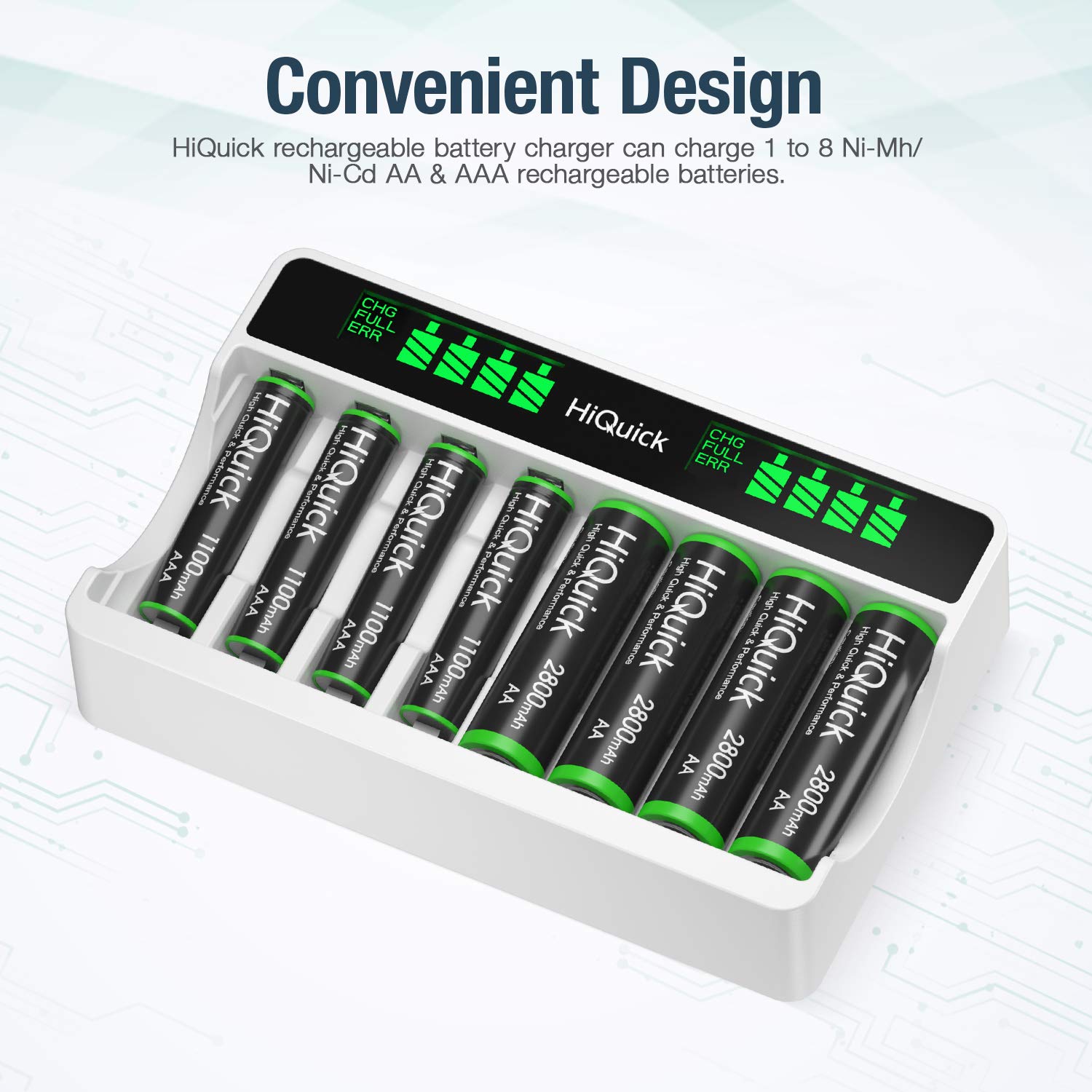 8 Slots LCD Battery Charger for AA & AAA Rechargeable Batteries