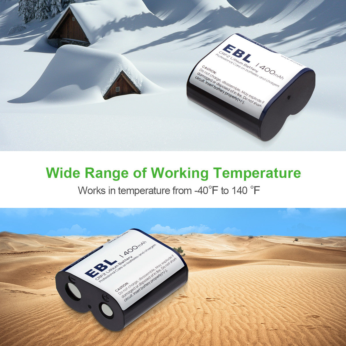 EBL CR-P2 6V 1400mAh Lithium Photo Battery - EBLOfficial