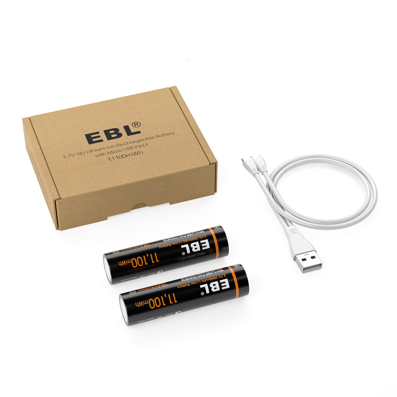 EBL 3.7V Li-ion Rechargeable Batteries 3000mAh 18J - EBLOfficial